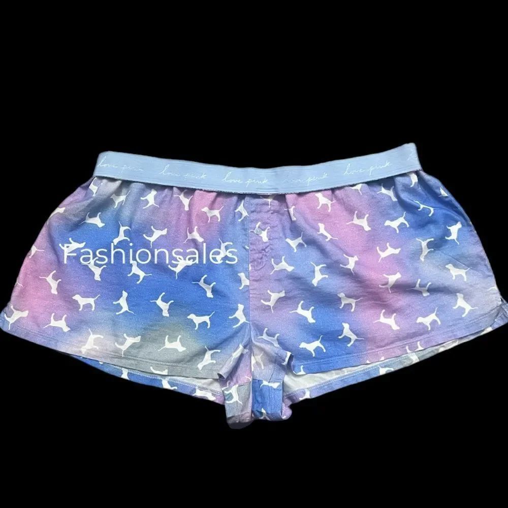 Victoria’s Secret Pink Flannel pajama shorts Pink Logo allover tie dye XXl